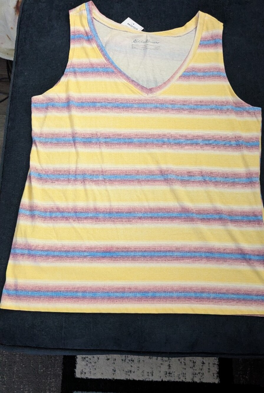 NWOT! Eddie Bauer Multicolor Striped Tank Top Size L